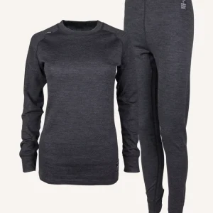 MERINO SET, WOMEN - BLACK MELANGE