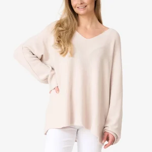 Stickad tröja v-ring oversized
