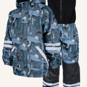 LEKHYTTAN RAIN SET, FLEECE - BLUE/BLACK
