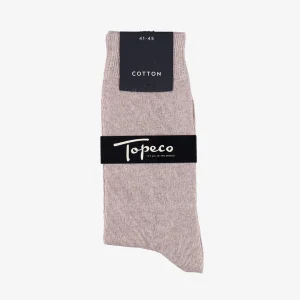 SOCK SOLID, COTTON, SAND MELANGE