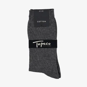 SOCK SOLID, COTTON, ANTRACITE MELANGE