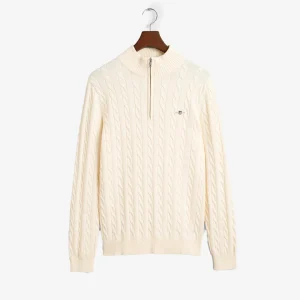 COTTON CABLE HALF ZIP