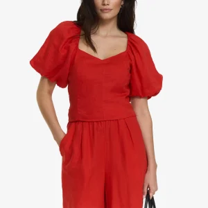 Audrina Linen Top