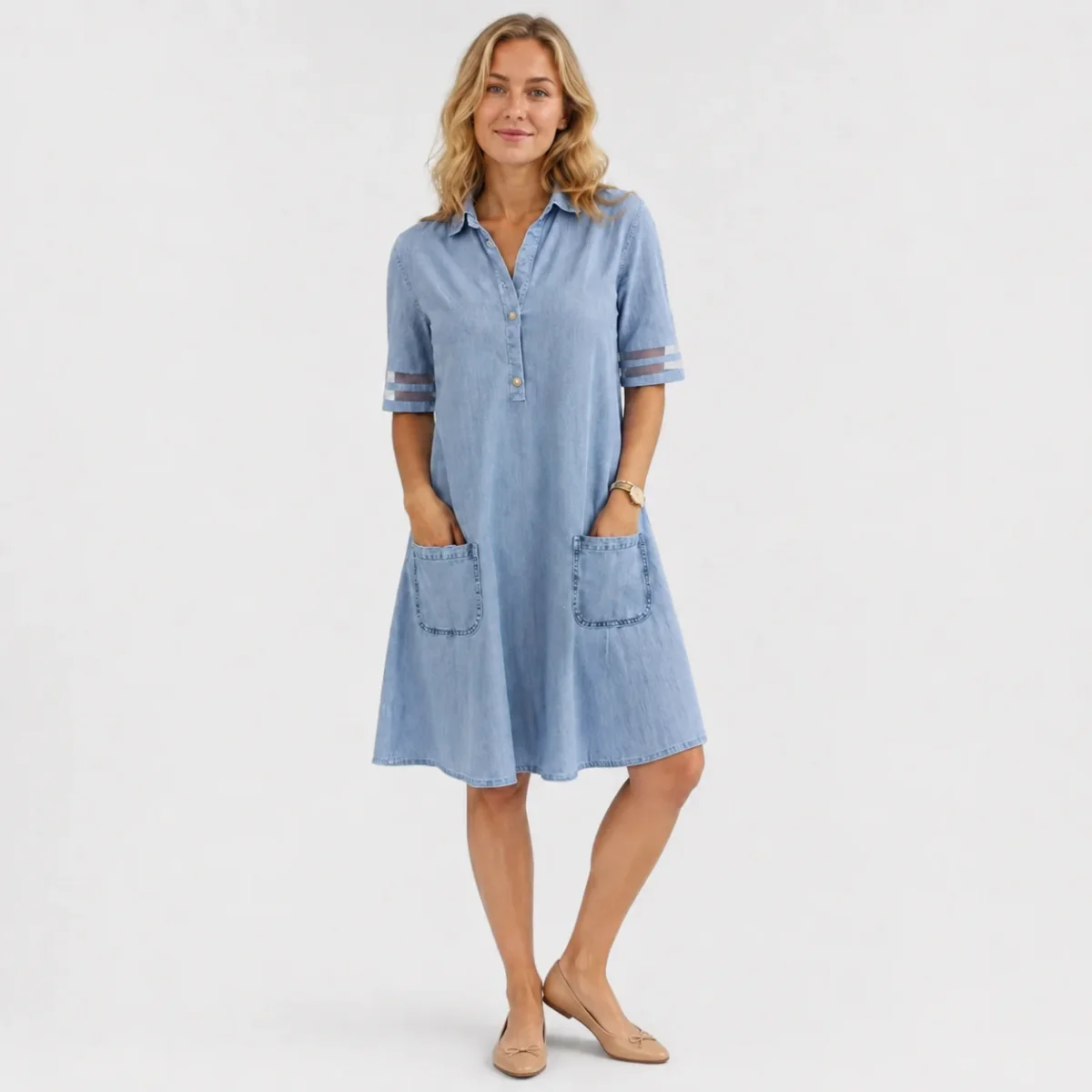 Sanna – Figurframhävande jeansklänning - Bild 2