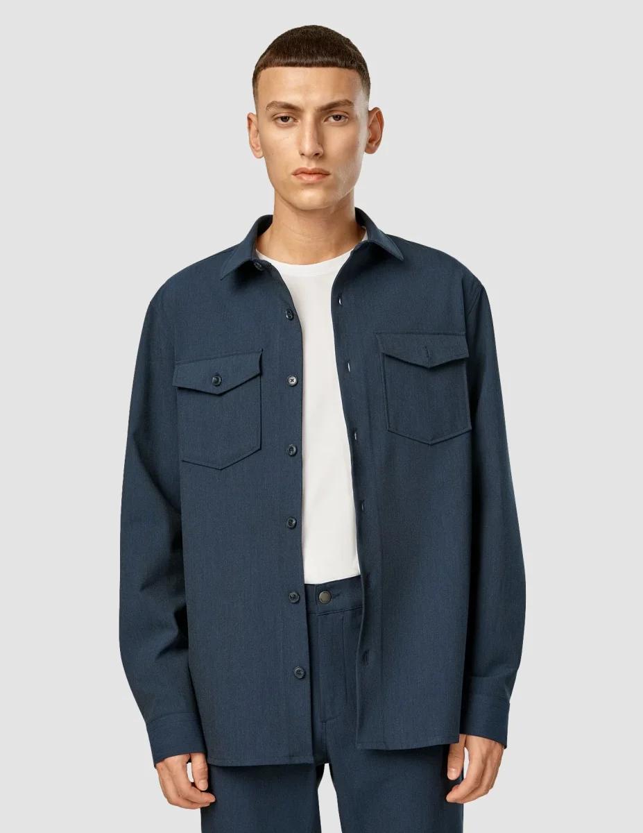 Essential Overshirt Navy Melange - Bild 2