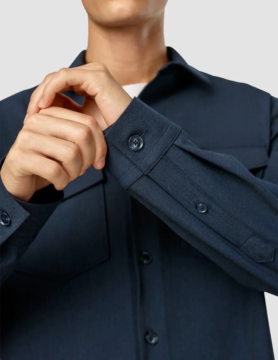 Essential Overshirt Navy Melange - Bild 7
