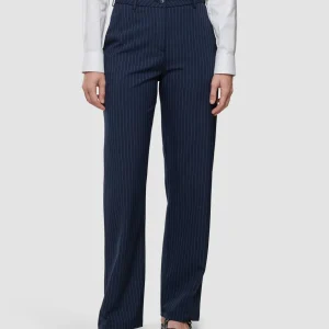 Essential Pants Straight Navy Pinstripe