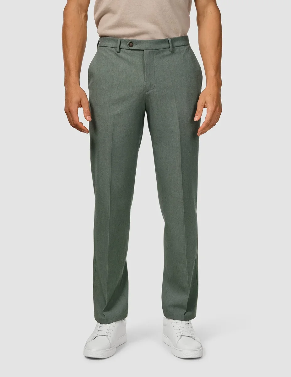 Essential Suit Pants Relaxed Fit Green Melange