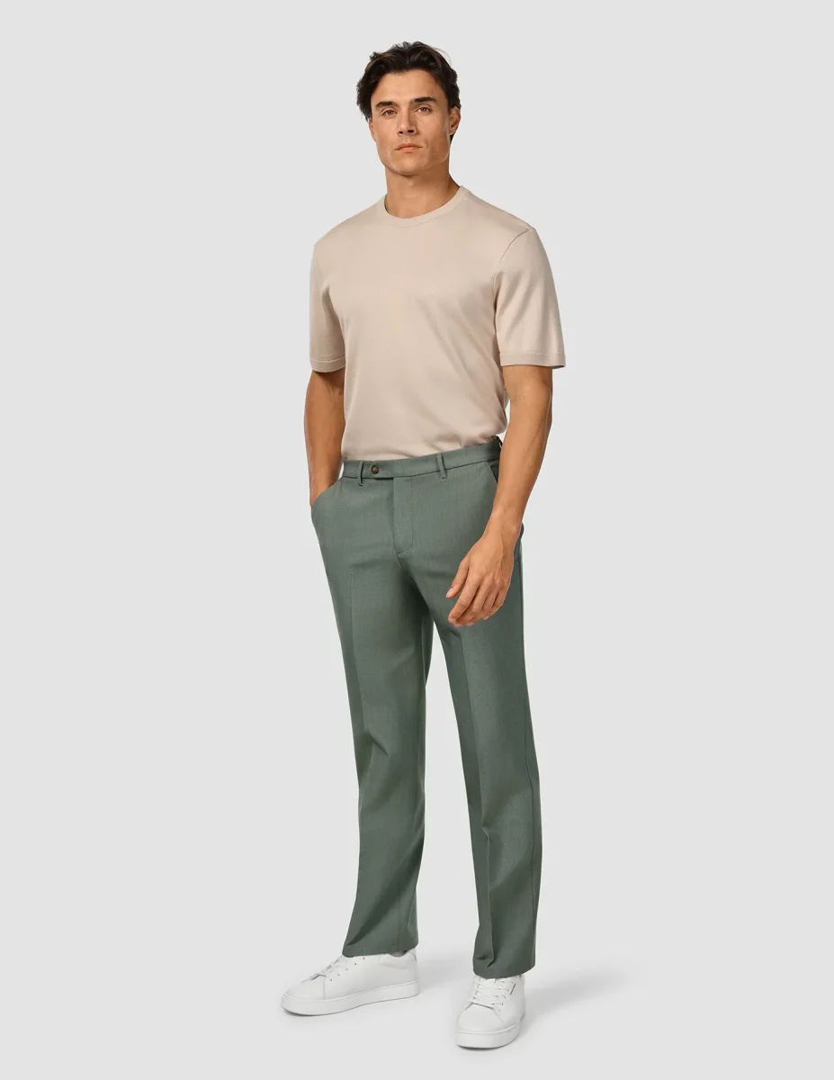 Essential Suit Pants Relaxed Fit Green Melange - Bild 3