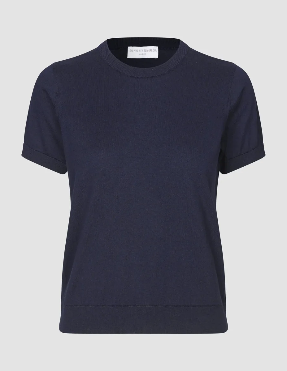 Fine Knit T-shirt Navy - Bild 4