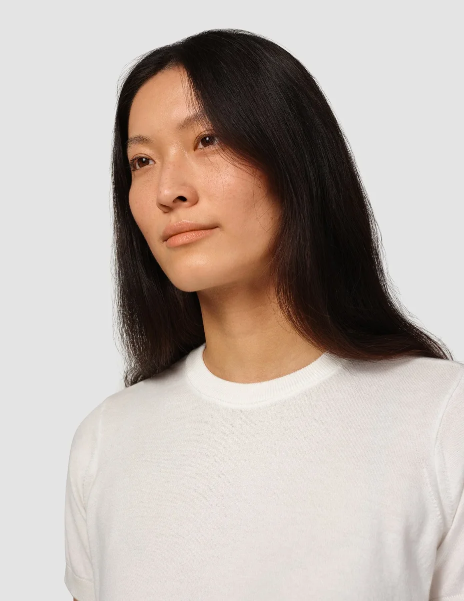 Fine Knit T-shirt Off White - Bild 5