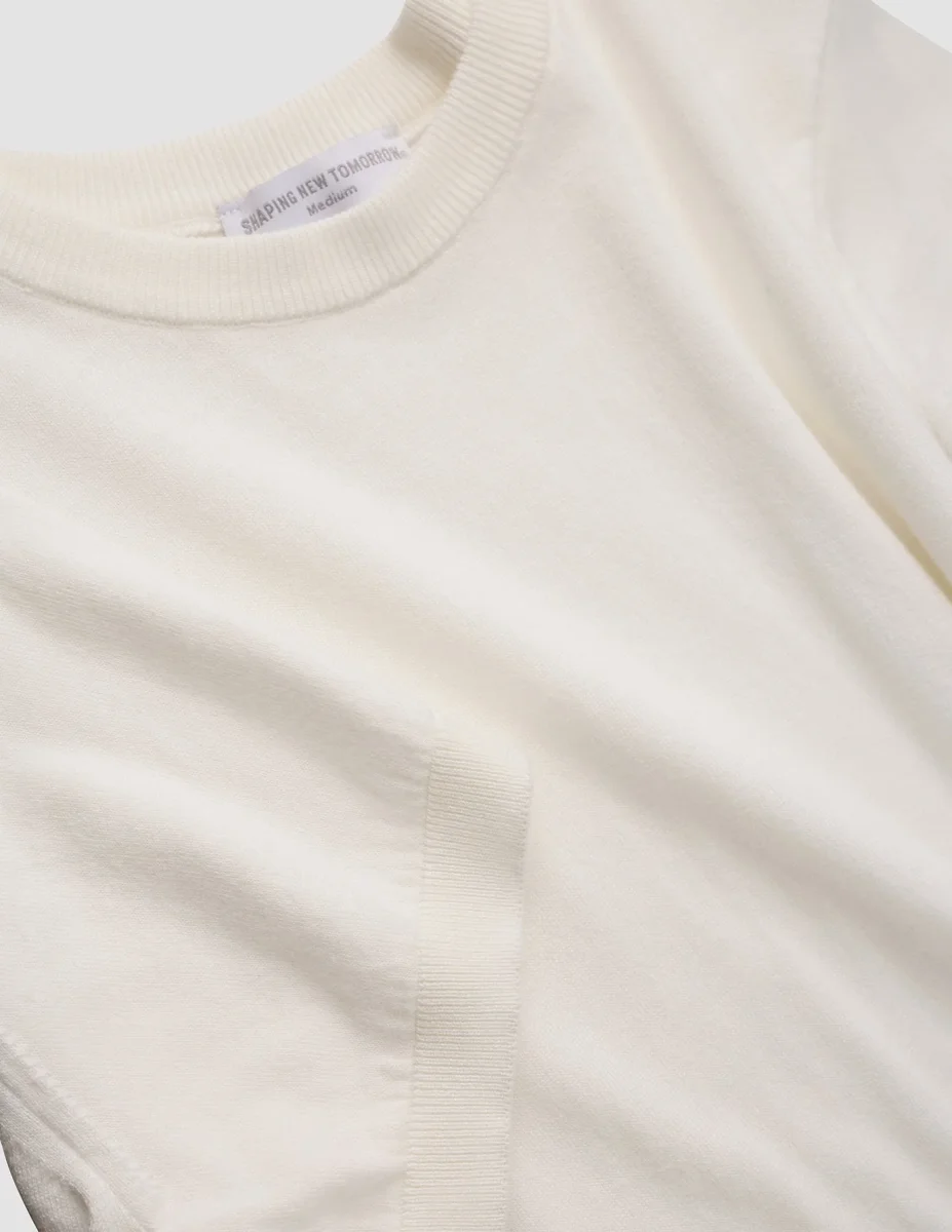 Fine Knit T-shirt Off White - Bild 8