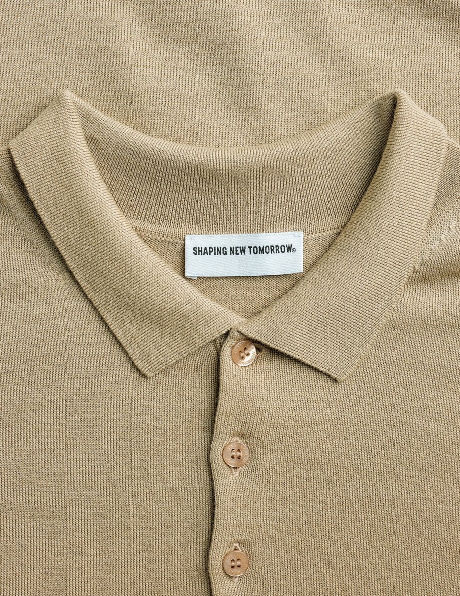 Premium Merino Long Sleeve Polo Sahara - Bild 7