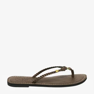FAUX LEATHER BRAIDED FLIP FLOP