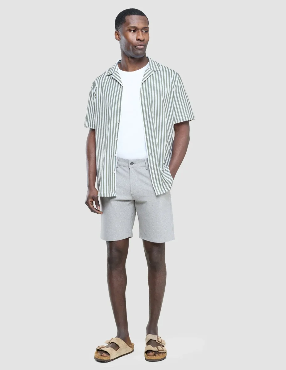Bowling Short Sleeve Shirt Green Stripes - Bild 3