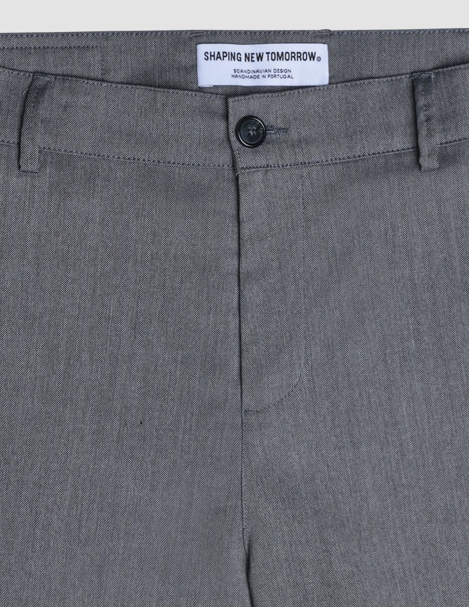 Siena Pants Relaxed Fit Herringbone Grey - Bild 8