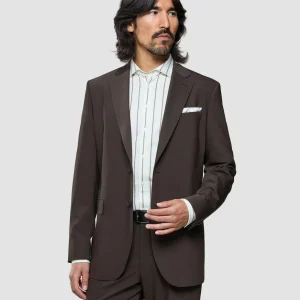 Tech Wool Blazer Dark Cocoa Brown Regular