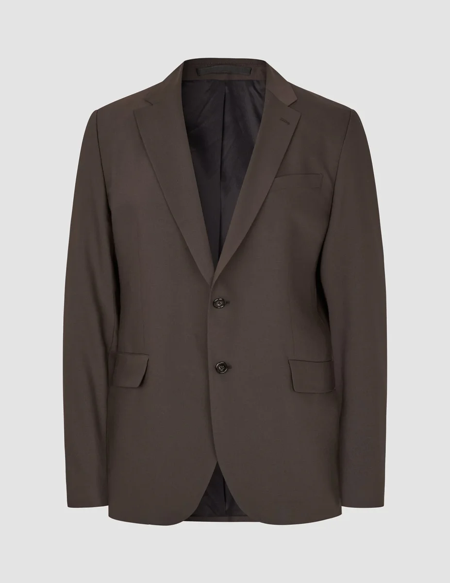 Tech Wool Blazer Dark Cocoa Brown Regular - Bild 4