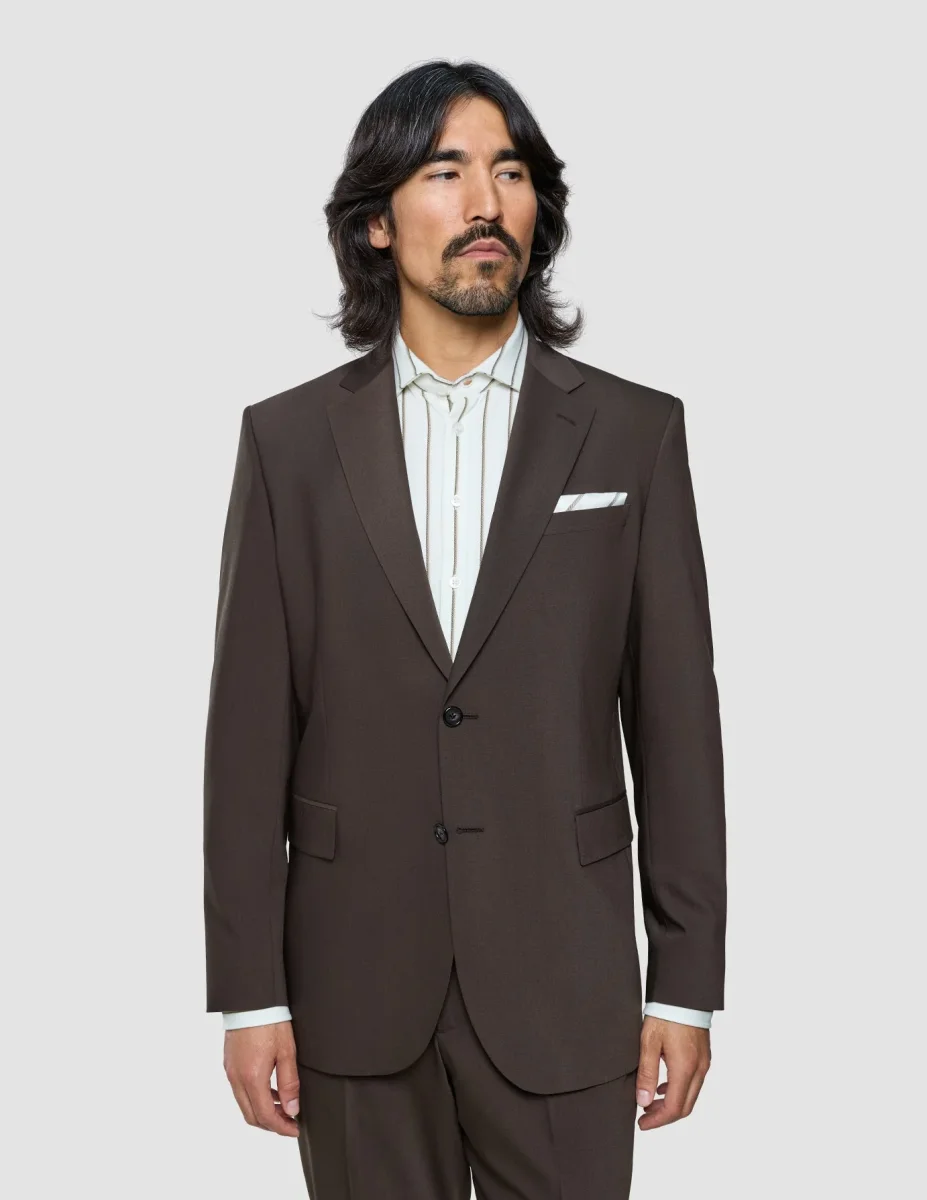 Tech Wool Blazer Dark Cocoa Brown Regular - Bild 5